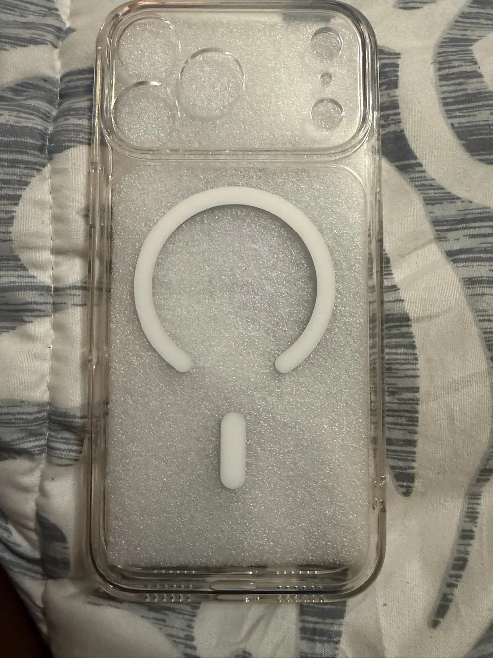Clear Transparent Phone Case with White MagSafe Ring